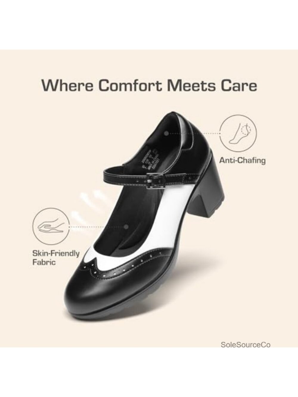 Women's Oxford Mary Jane Dress Shoes with Heels - Picture 5 of 6